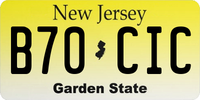 NJ license plate B70CIC