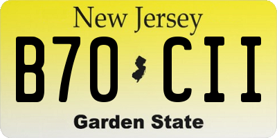 NJ license plate B70CII