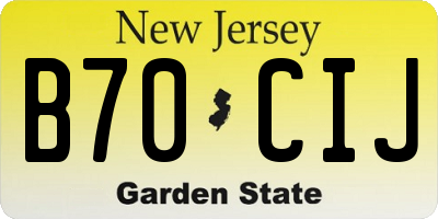 NJ license plate B70CIJ