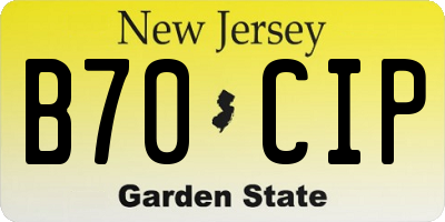 NJ license plate B70CIP