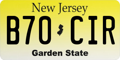 NJ license plate B70CIR