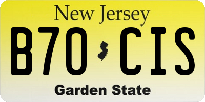 NJ license plate B70CIS