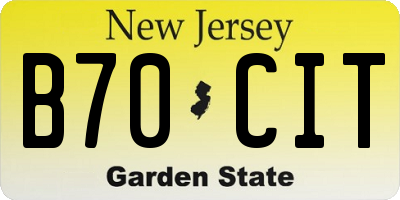 NJ license plate B70CIT