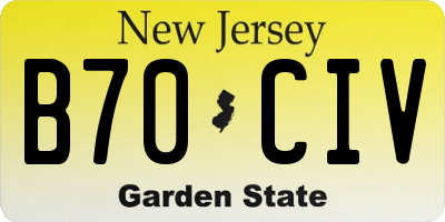 NJ license plate B70CIV