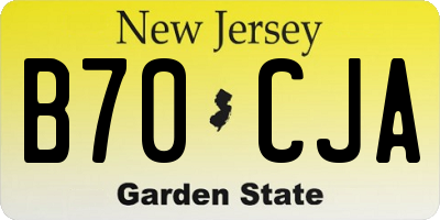 NJ license plate B70CJA