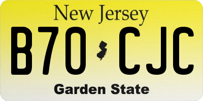 NJ license plate B70CJC