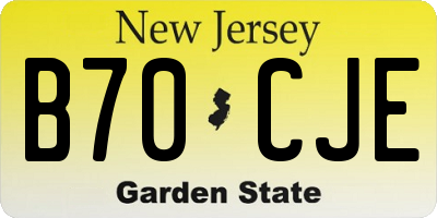 NJ license plate B70CJE