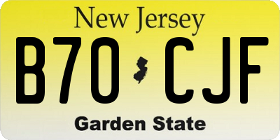 NJ license plate B70CJF