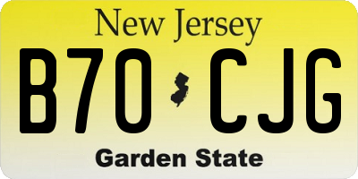 NJ license plate B70CJG