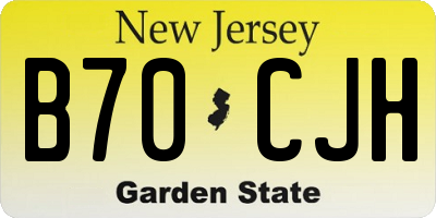 NJ license plate B70CJH