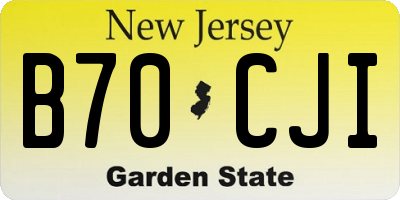 NJ license plate B70CJI