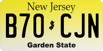 NJ license plate B70CJN