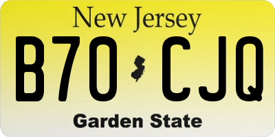 NJ license plate B70CJQ
