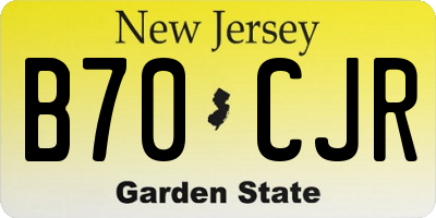 NJ license plate B70CJR