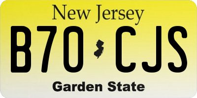 NJ license plate B70CJS