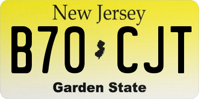 NJ license plate B70CJT