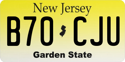 NJ license plate B70CJU