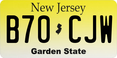 NJ license plate B70CJW