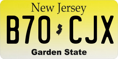 NJ license plate B70CJX