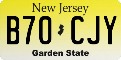 NJ license plate B70CJY