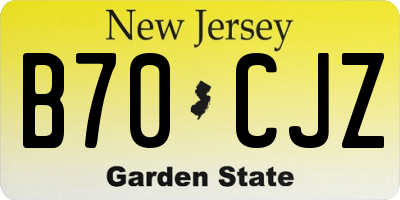 NJ license plate B70CJZ