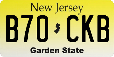 NJ license plate B70CKB
