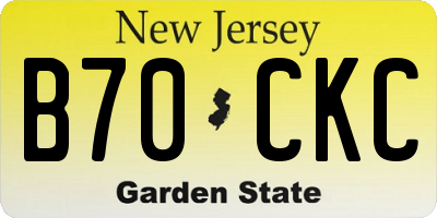 NJ license plate B70CKC