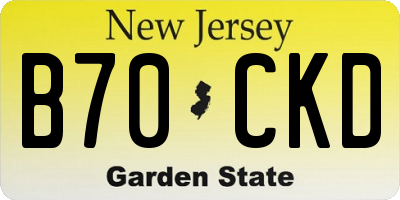 NJ license plate B70CKD