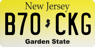 NJ license plate B70CKG