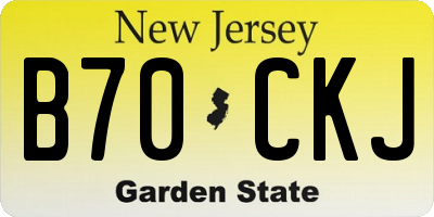 NJ license plate B70CKJ