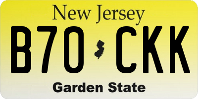 NJ license plate B70CKK