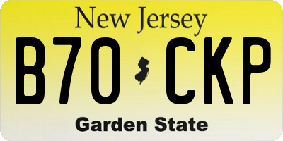 NJ license plate B70CKP