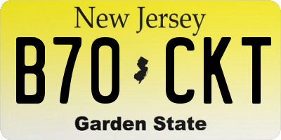NJ license plate B70CKT