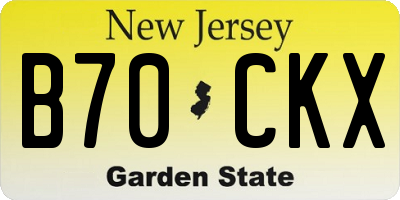NJ license plate B70CKX