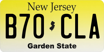 NJ license plate B70CLA