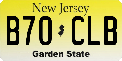 NJ license plate B70CLB