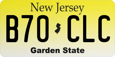NJ license plate B70CLC
