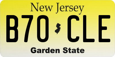NJ license plate B70CLE