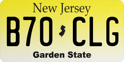 NJ license plate B70CLG