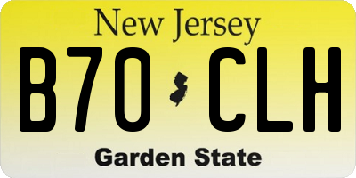 NJ license plate B70CLH
