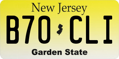 NJ license plate B70CLI