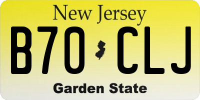 NJ license plate B70CLJ