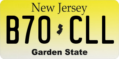 NJ license plate B70CLL