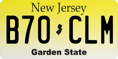 NJ license plate B70CLM