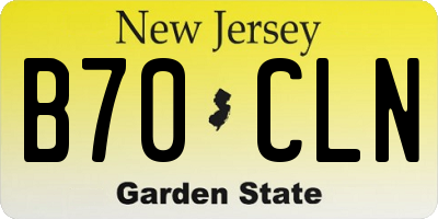 NJ license plate B70CLN