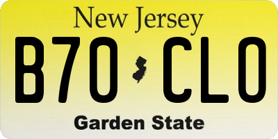 NJ license plate B70CLO