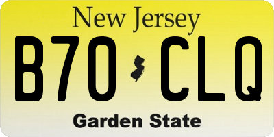 NJ license plate B70CLQ