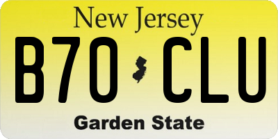 NJ license plate B70CLU