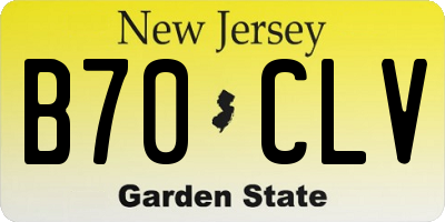 NJ license plate B70CLV
