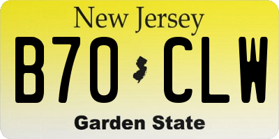 NJ license plate B70CLW